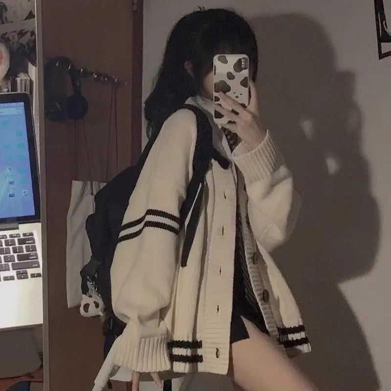 Striped Loose Cardigan